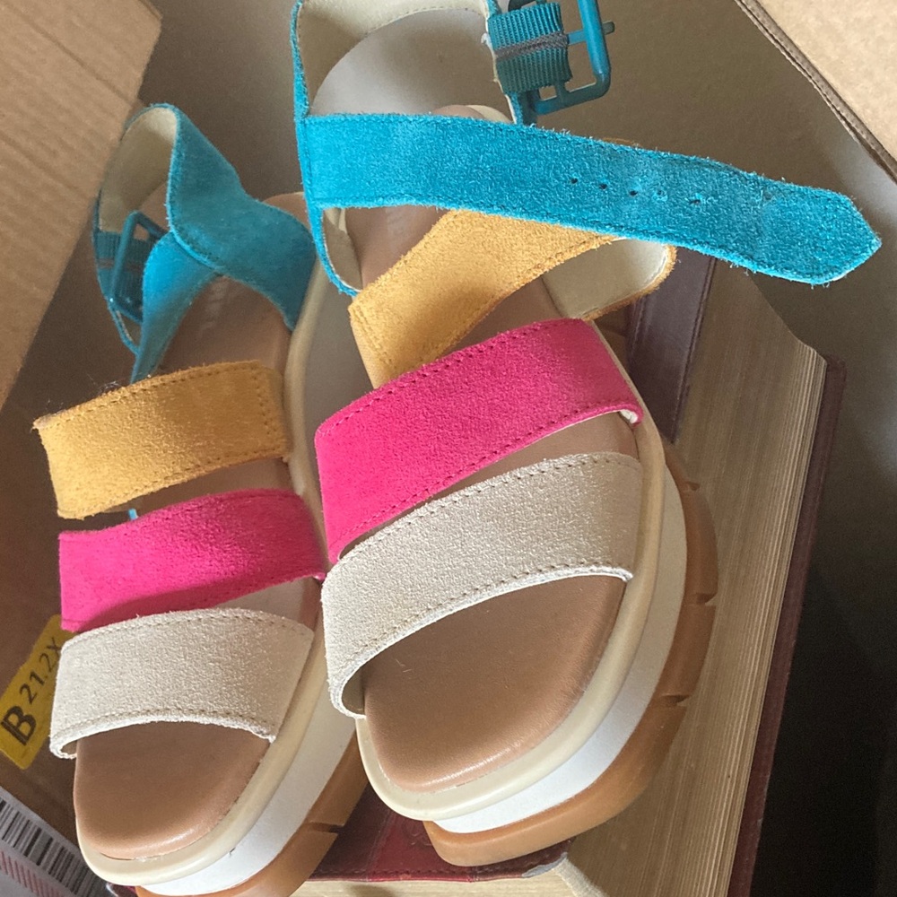 Sorel suede strap wedge sandals 6
